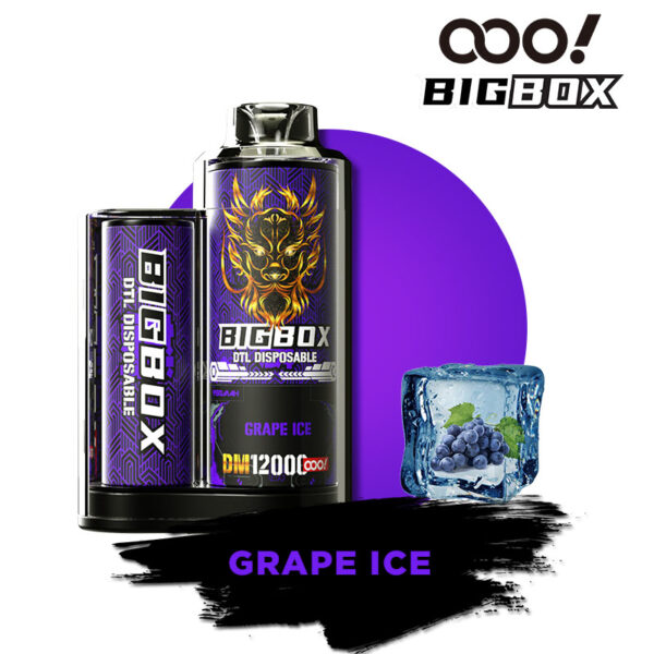 OOO! BIGBOX DTL/DL Vape Descartável POD 12000 Puffs 25ml fluxo de ar ajustável e Recarregável