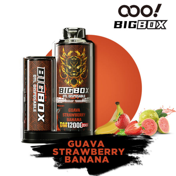 OOO! BIGBOX DTL/DL Vape Descartável POD 12000 Puffs 25ml fluxo de ar ajustável e Recarregável